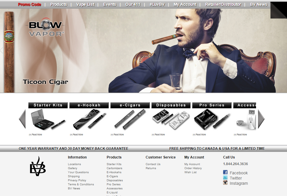 Retail Systems with Ecommerce deployed at Blow Vapor