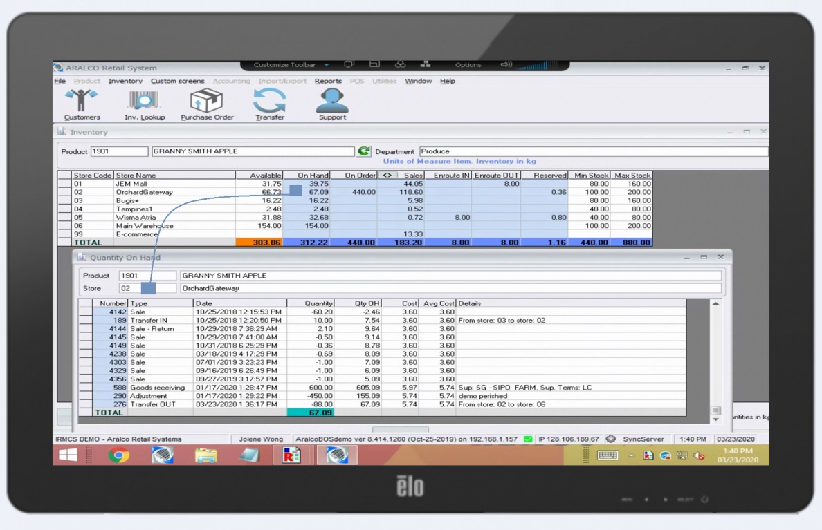 Aralco Retail Back Office Systems - Inventory Lookup