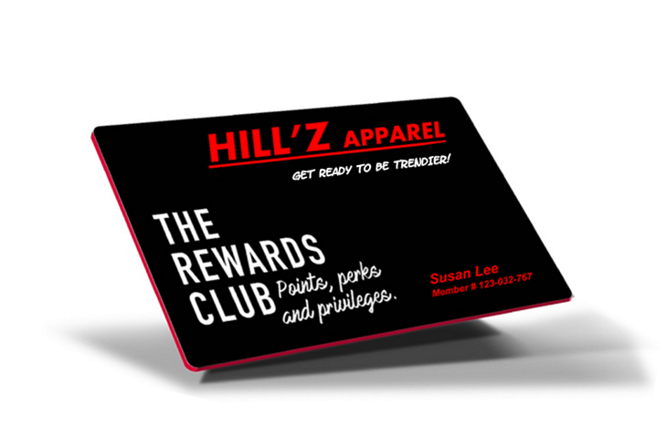 APPAREL STORE RETAIL POS LOYALTY reward PROGRAM CARD
